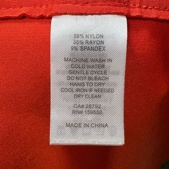 Carolina Belle Montreal Deep-Orange Open Blazer, Scuba Knit Long Cardigan size M - Picture 9 of 9